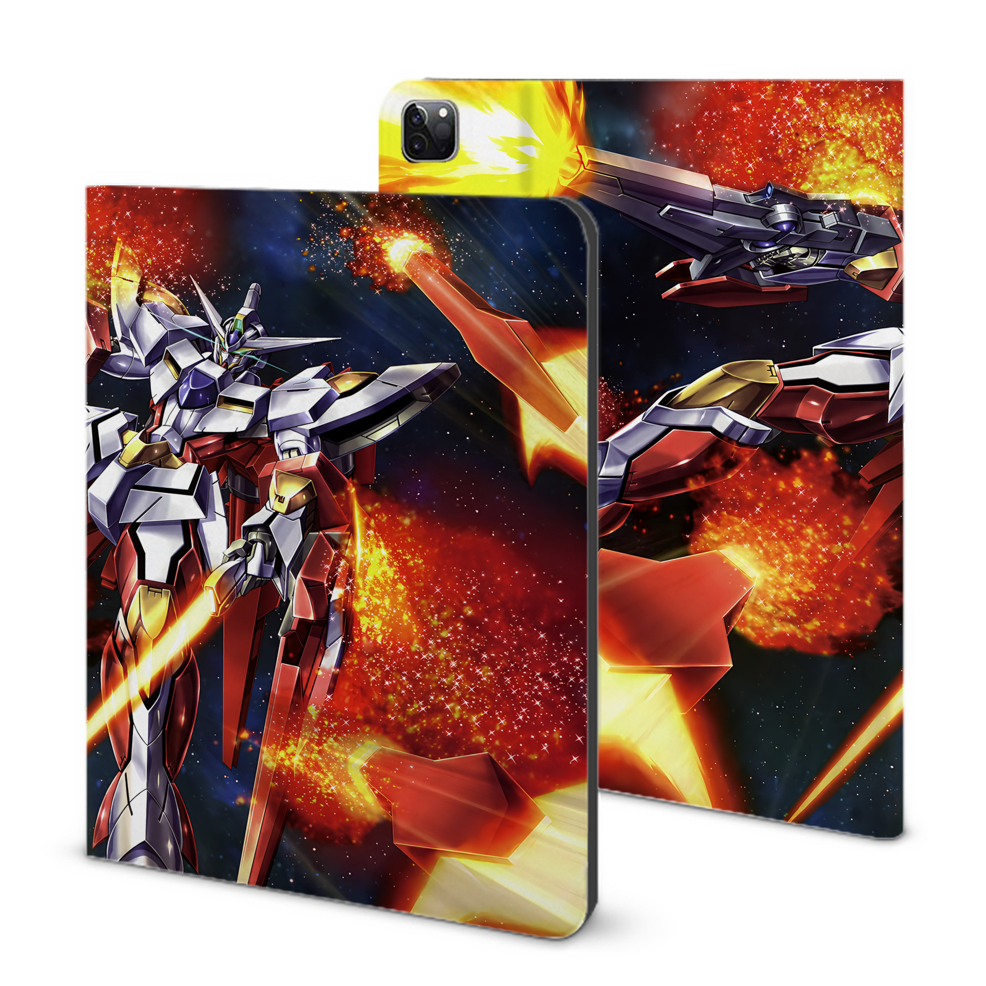 （画像用） 機動戦士ガンダム Mobile Suit Gundam IPad ケース ブック型 PUレザー TPU 耐衝撃 軽量 薄型 ペン収納なし 全面保護 IPad 各モデル対応